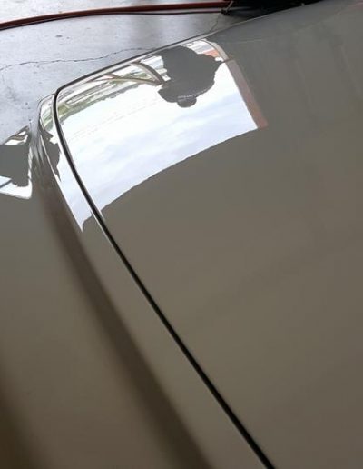 Exterior of vehicle with ceramic coating applied.